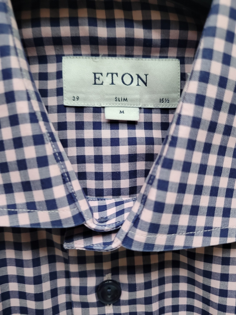 Eton Slim York 100% Cotton Pink & Blue Gingham Dress Shirt